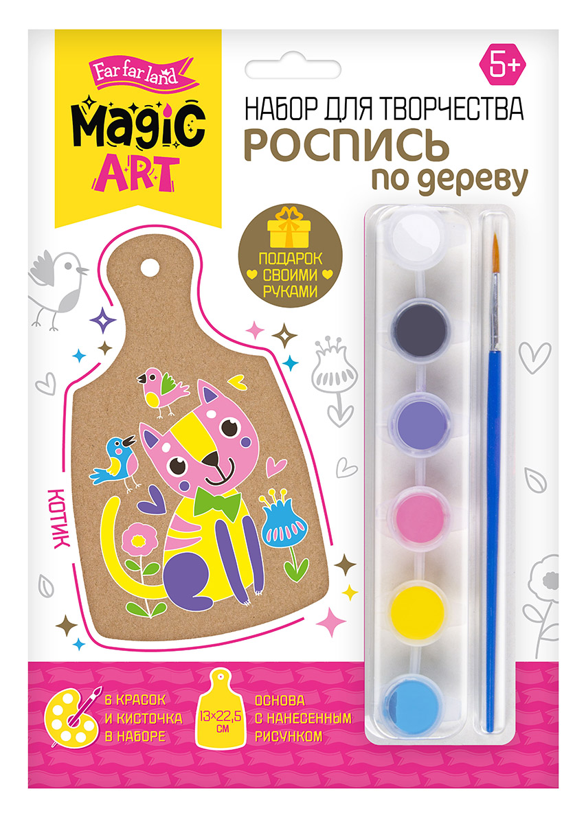 Разделочная доска с рисунком для росписи Кошечка