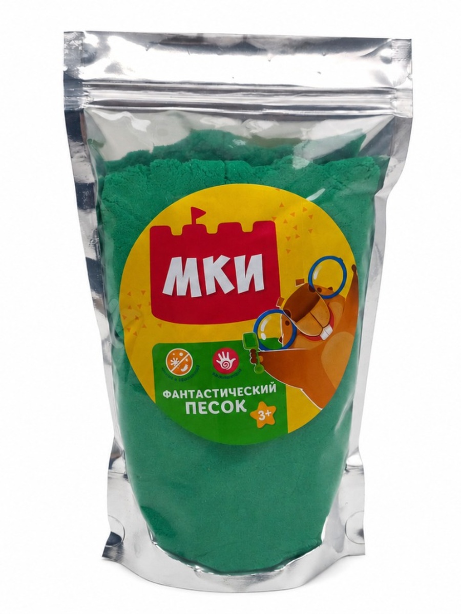 Кинетический песок зеленый 1 кг, дойпак