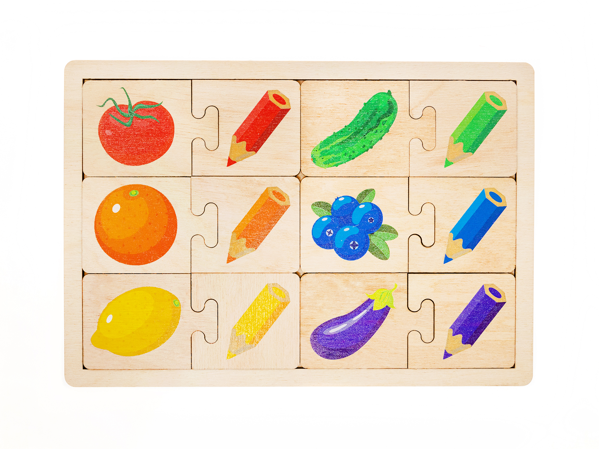 Деревянные развивающие пазлы для малышей Цвета