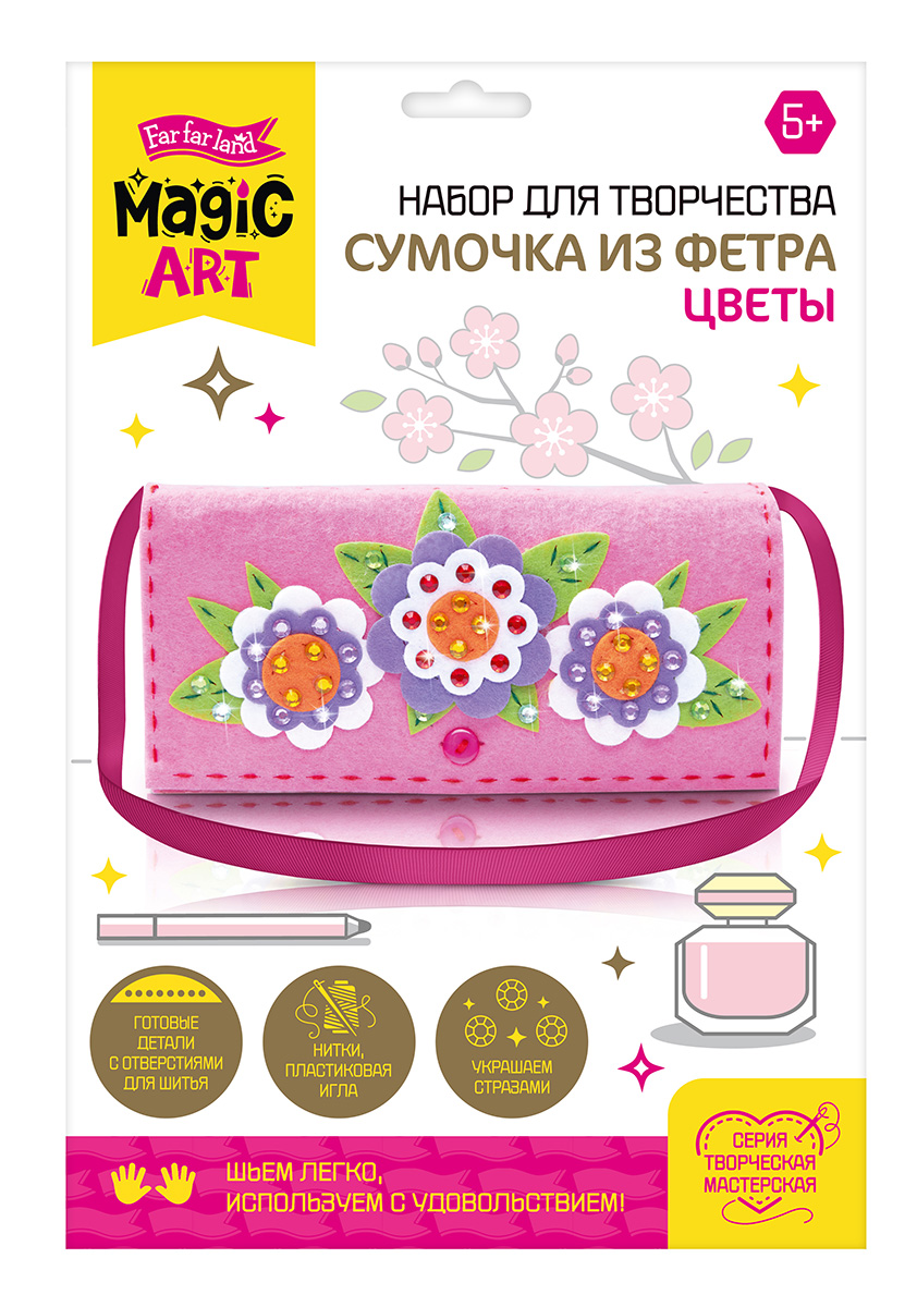 Сумочка из фетра для детей Цветы