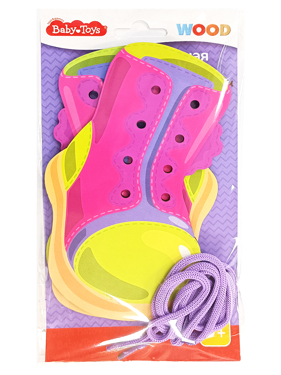 Детская деревянная шнуровка Сапожки