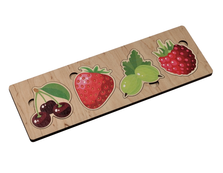 Деревянные развивающие пазлы для малышей Ягоды