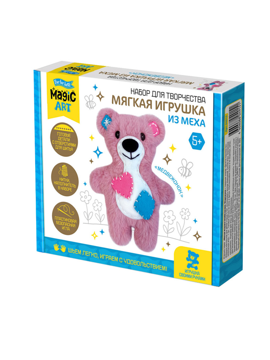 мягкая игрушка из меха и фетра своими руками Медвежонок