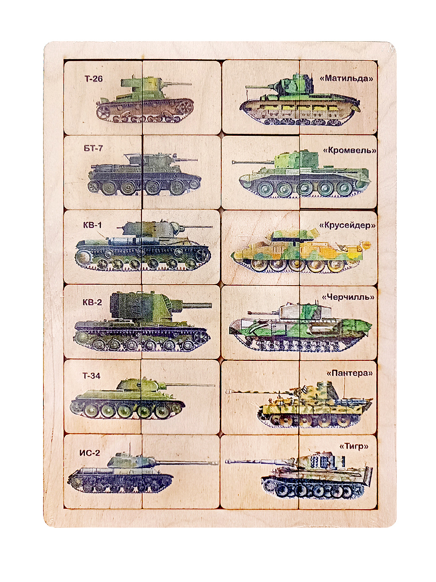 Деревянные пазлы для маленьких Броня (24 элемента) 