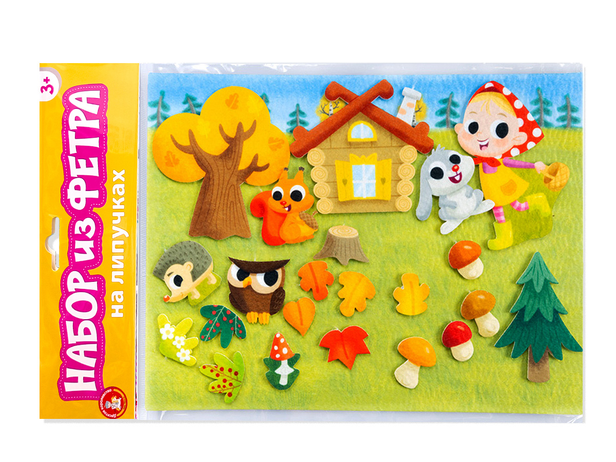 Детский развивающий набор из фетра на липучках Лес