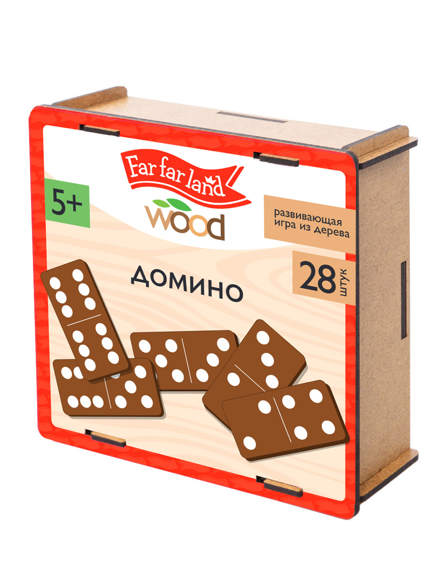 Деревянное домино Far far land wood (28 фишек)