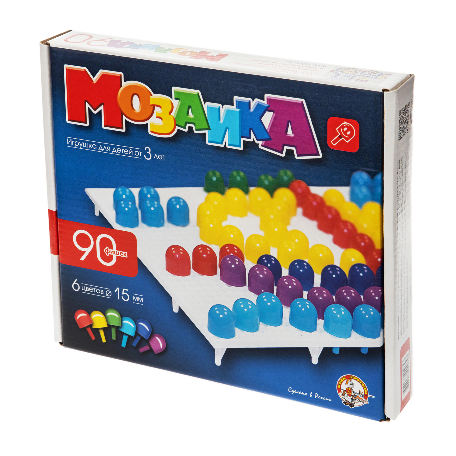 Пластмассовая мозаика для малышей из 90 элементов