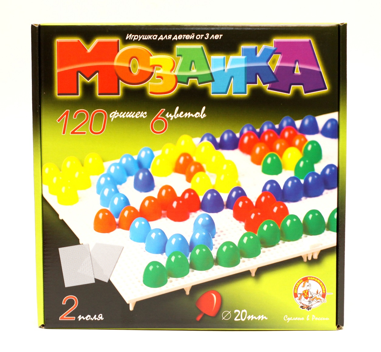 Пластмассовая мозаика для малышей из 120 элементов
