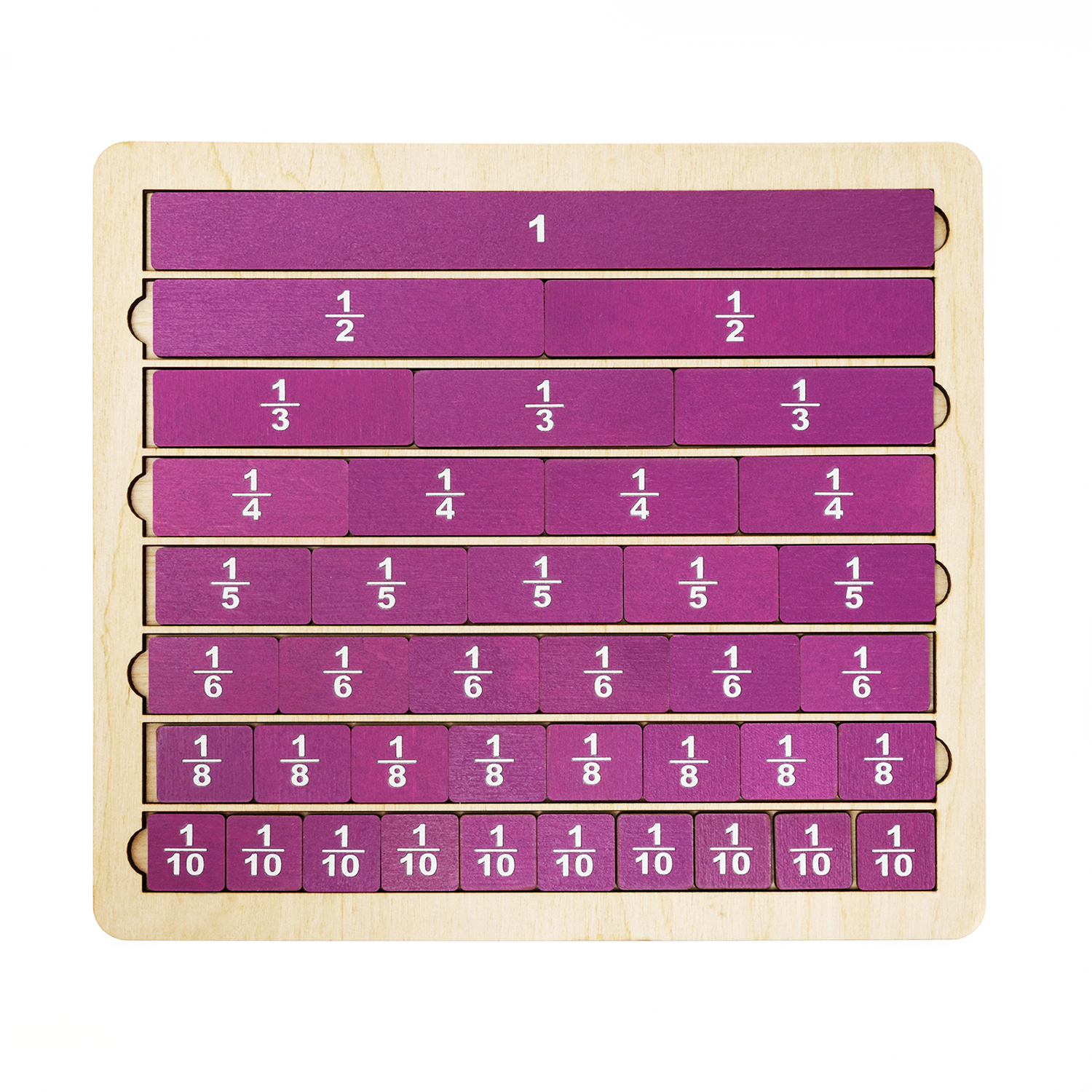 Деревянные развивающие пазлы для малышей Дроби
