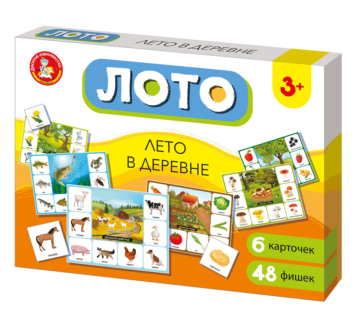 Развивающее лото для детей «Лето в деревне» (большое)