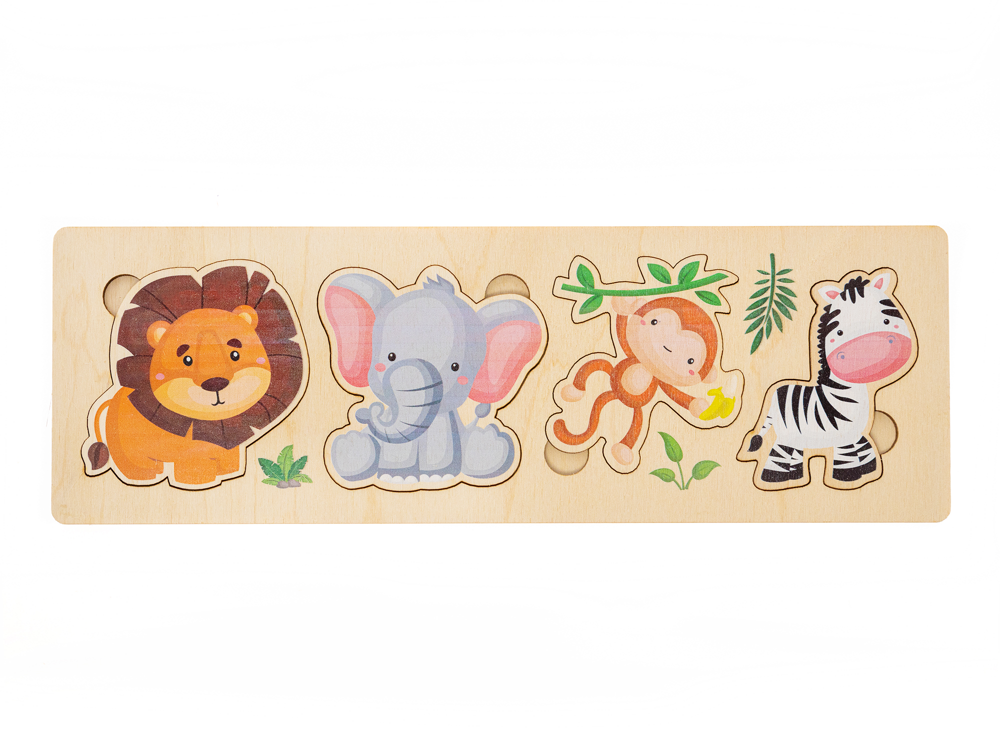 Деревянные развивающие пазлы для малышей Африканские животные