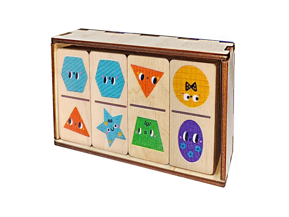 развивающее деревянное домино для детей Фигуры