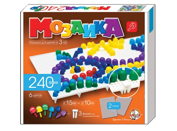 Пластмассовая мозаика для малышей из 240 элементов