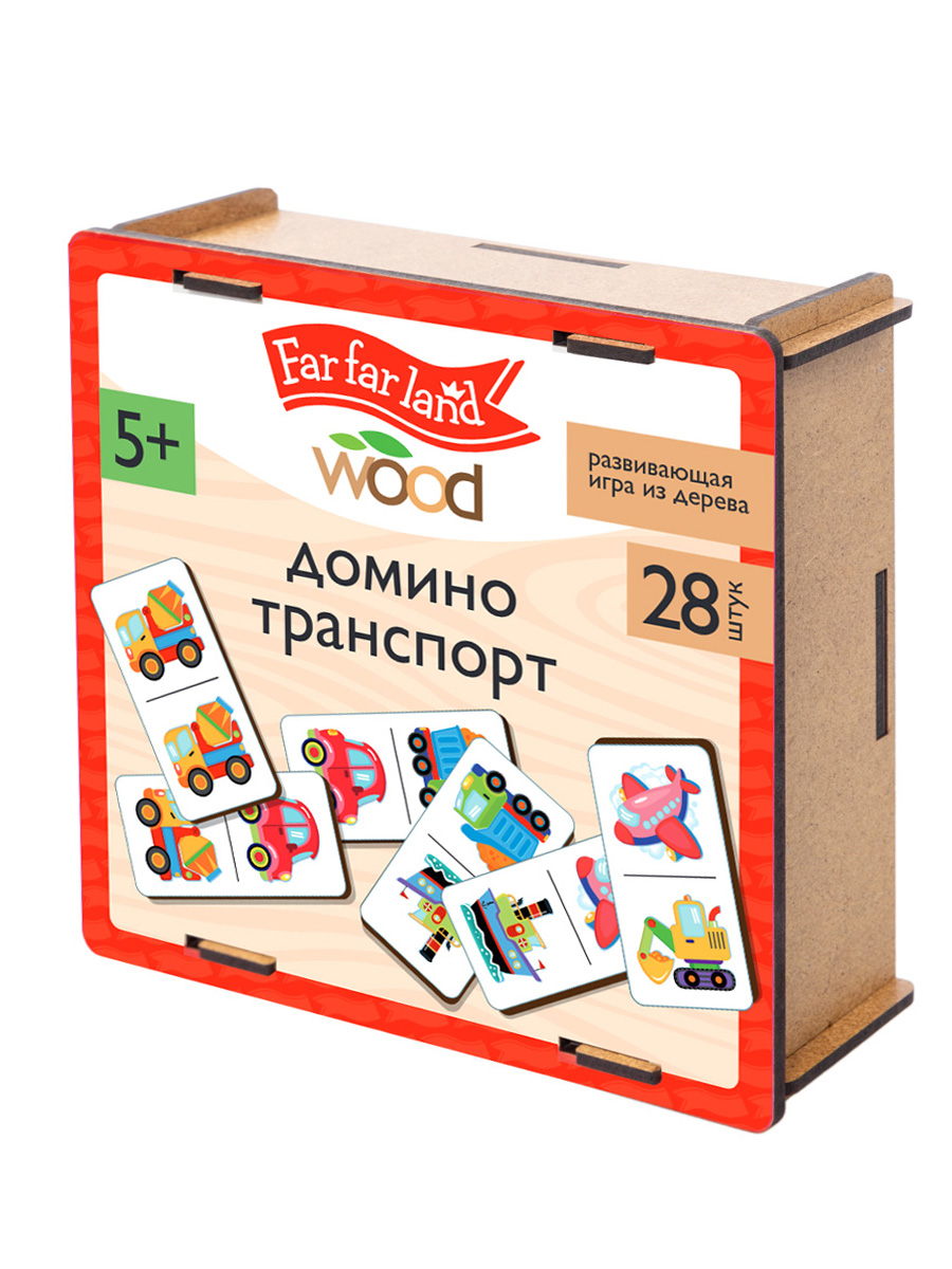 Деревянное домино "Транспорт" Far far land wood (28 фишек)