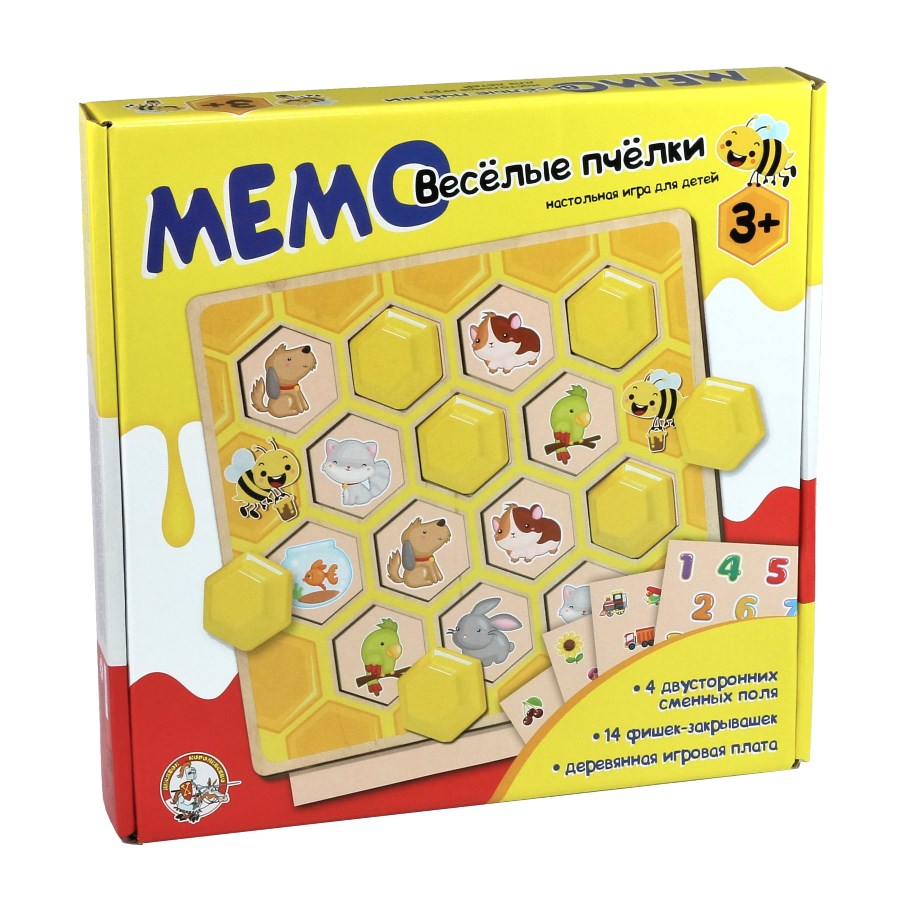 Настольная игра для развития мелкой моторики мемо Веселые пчелки